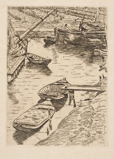 Ships in a Canal by Floris Verster